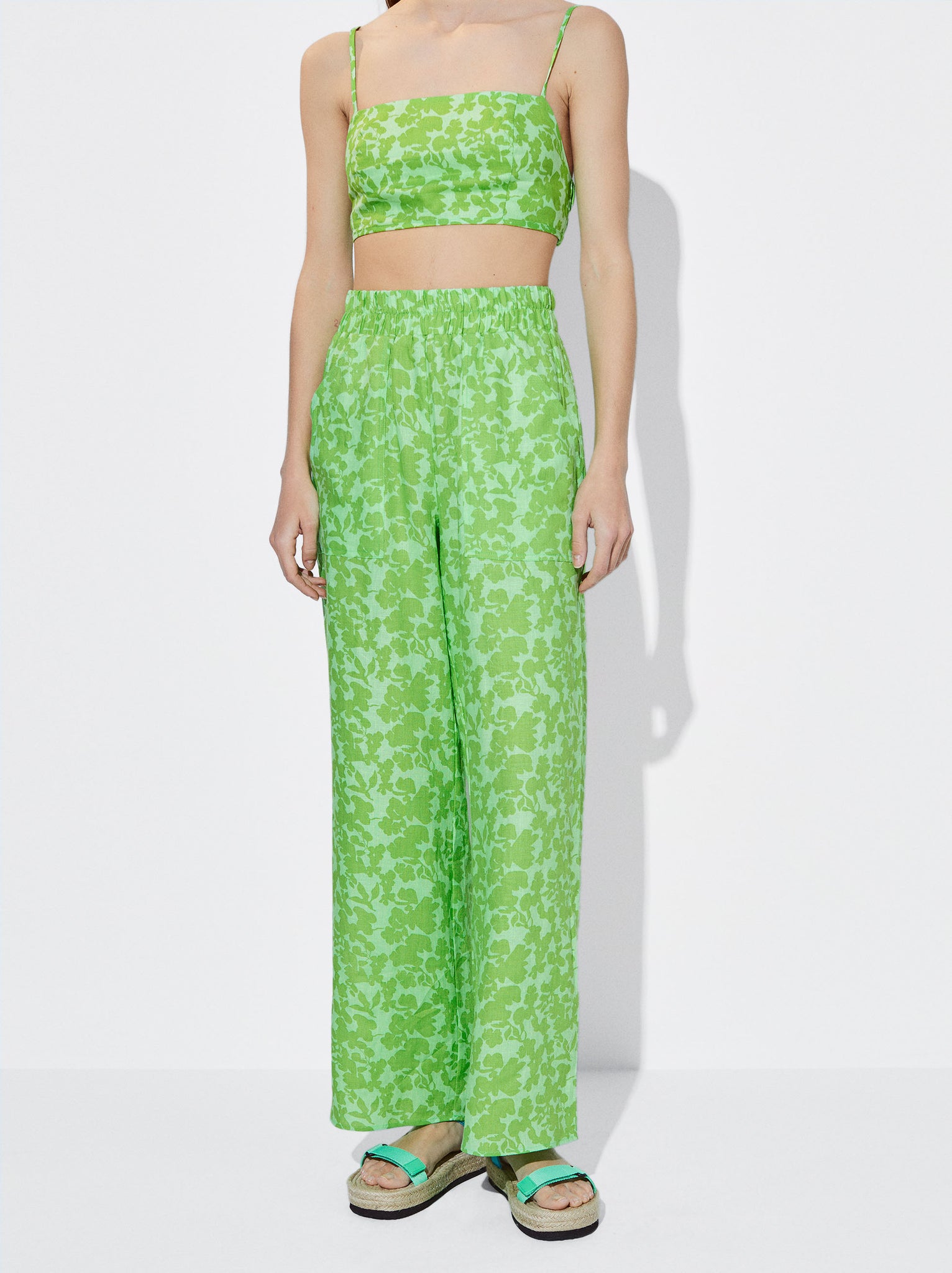 Linen Printed Trousers