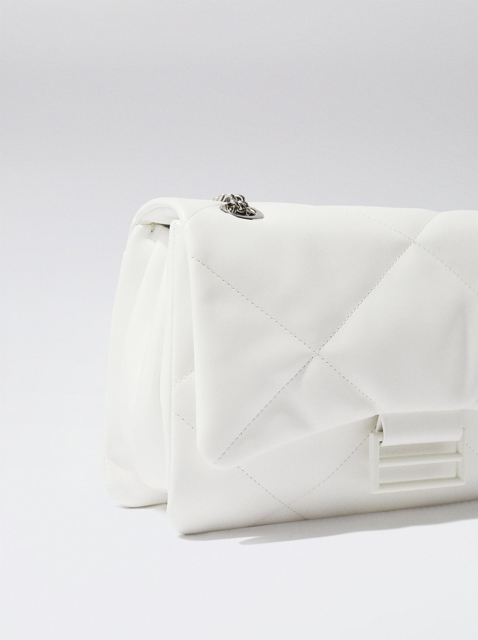Quilted Crossbody Bag With Chain