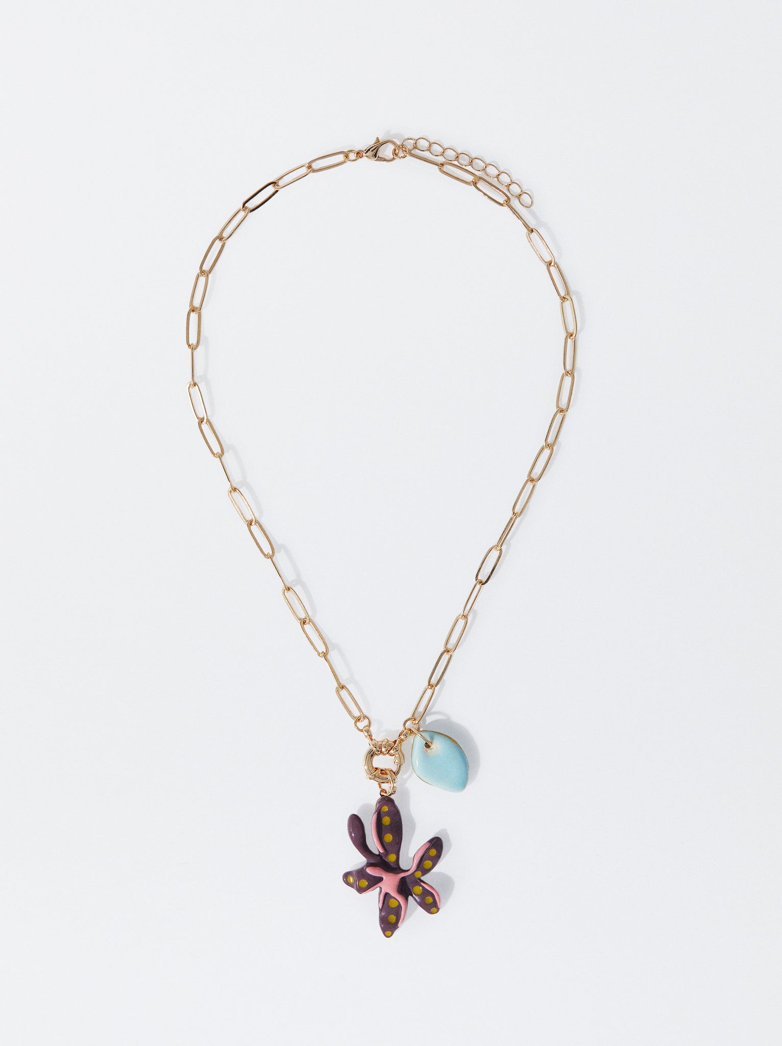Flower And Ceramic Necklace