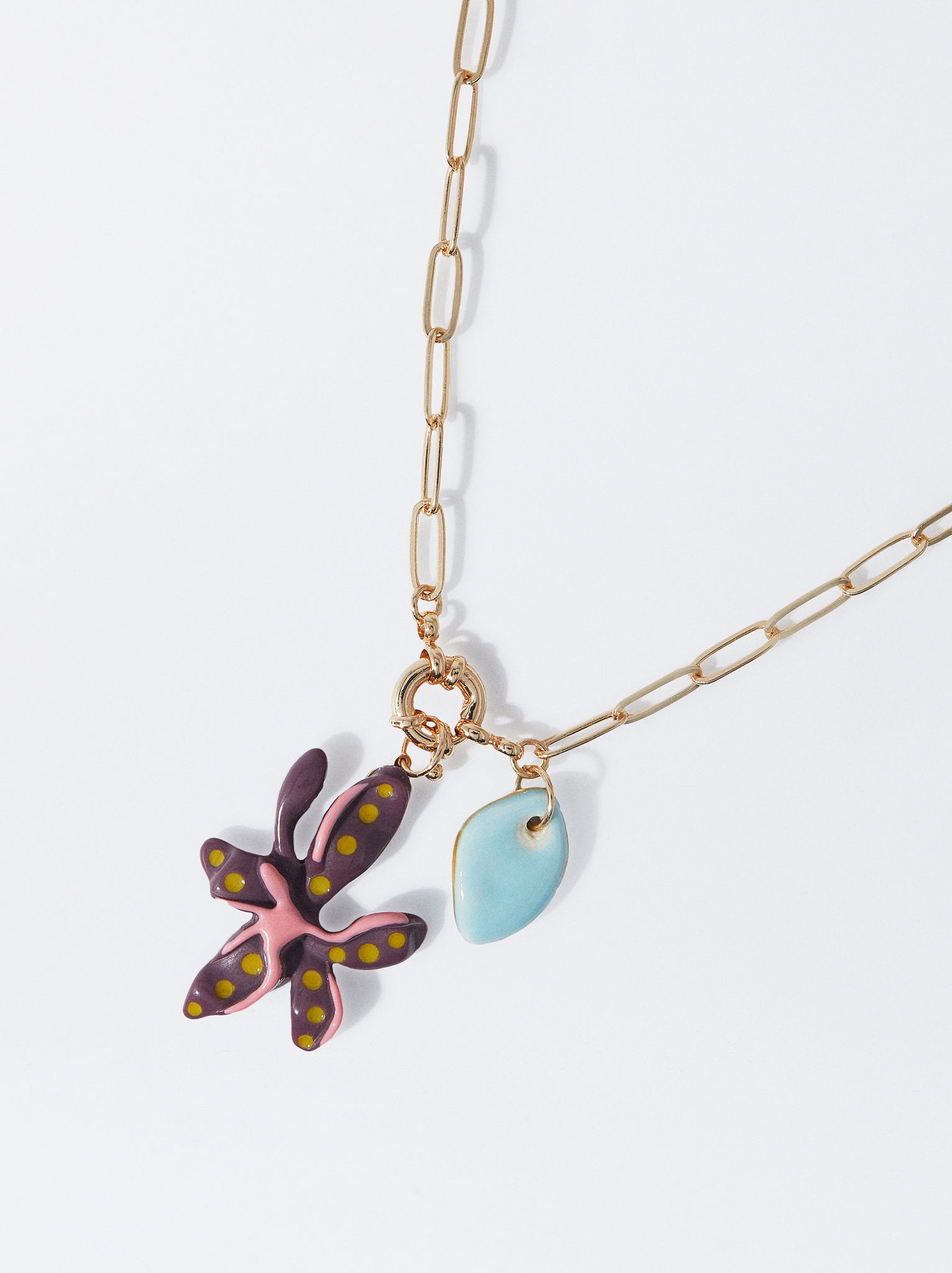 Flower And Ceramic Necklace