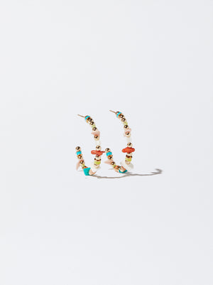 Resin Multicoloured Hoop Earrings