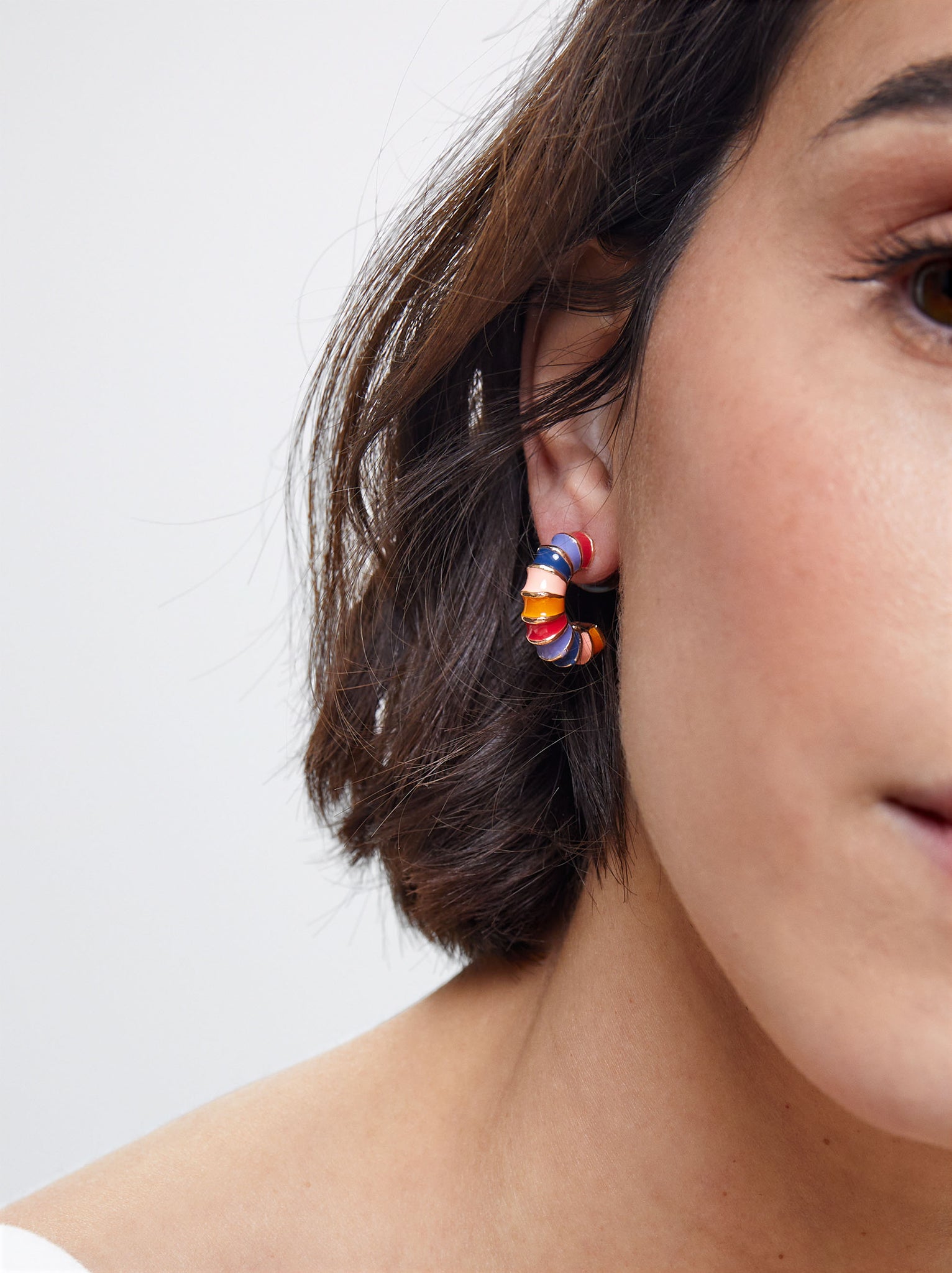 Enamel Hoop Earrings