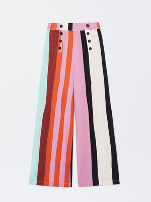 Striped Loose-Fitting Trousers