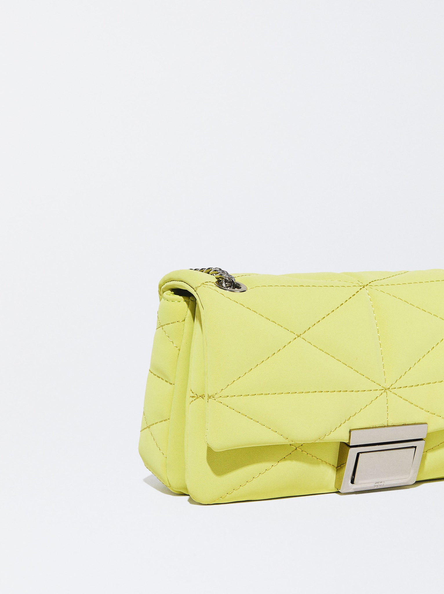 Quilted Crossbody Bag With Chain