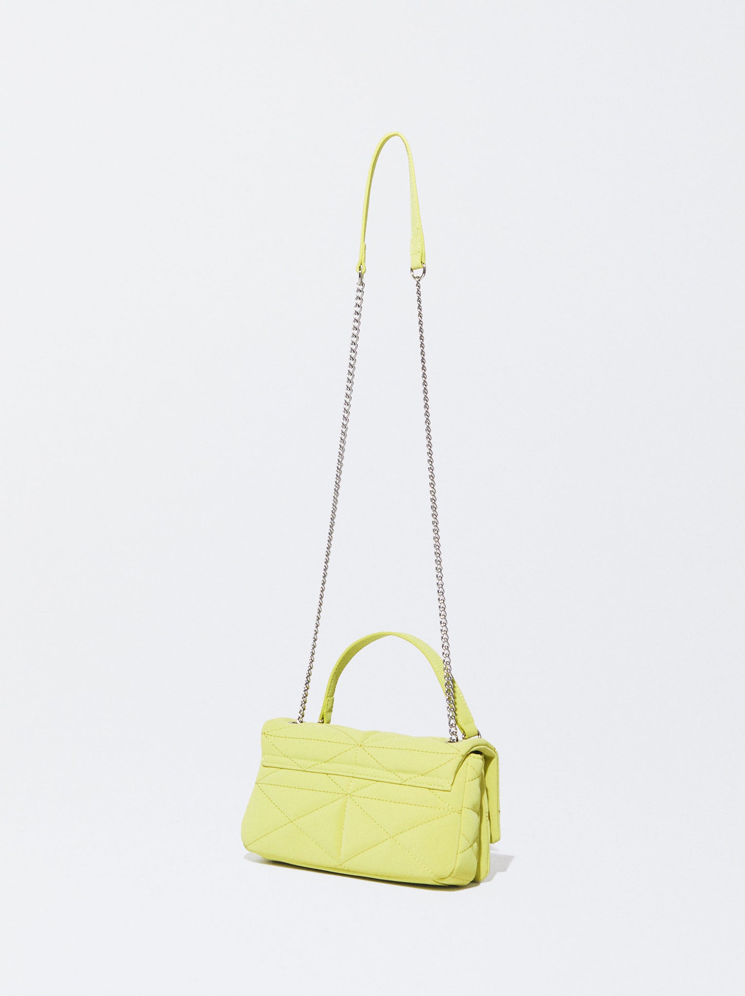 Quilted Crossbody Bag With Chain