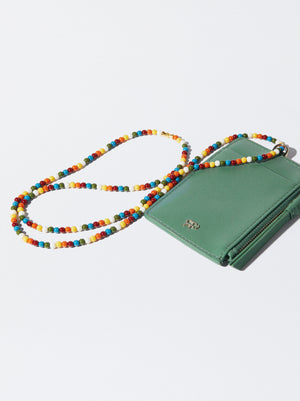 Card Holder With Beaded Strap