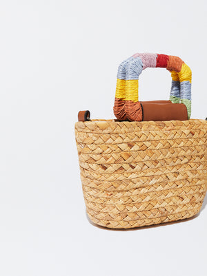 Straw Bag With Handmade Handle