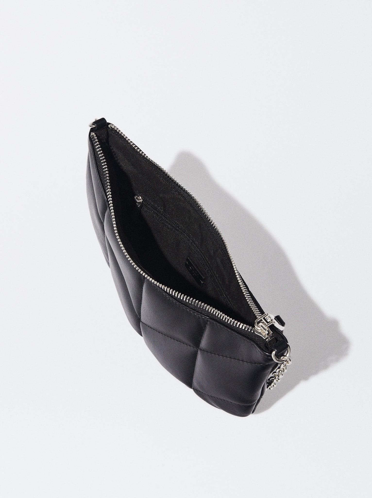 Quilted Crossbody Bag With Chain