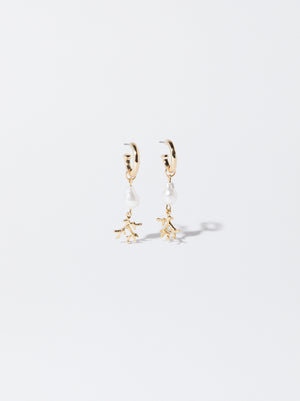 Hoop Earrings With Fresh Water Pearl