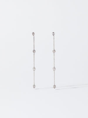 Silver-Plated Earrings With Zirconia