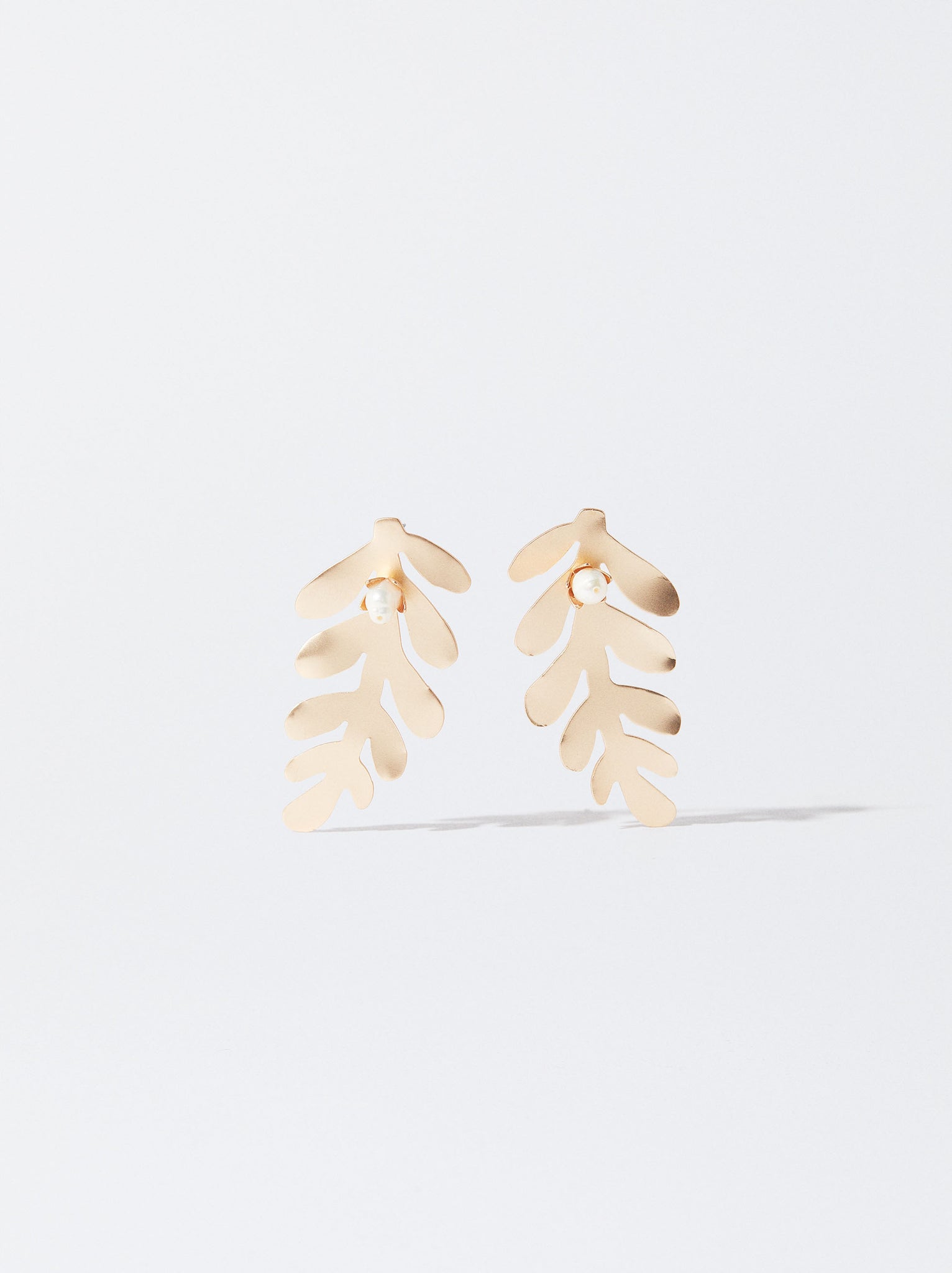 Gold-Toned Earrings With Freshwater Pearls