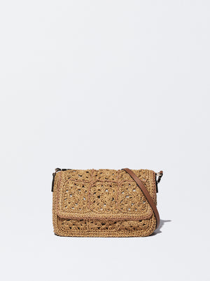 Straw-Effect Crossbody Bag