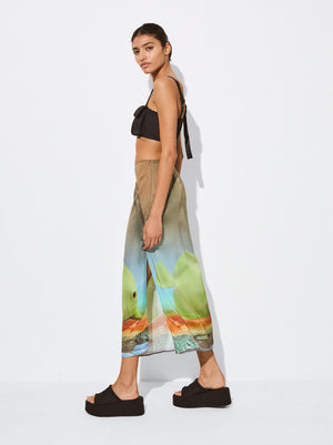 Midi Satin Skirt