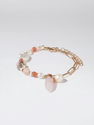Bracelet With Stone And Pearl