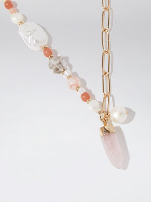 Bracelet With Stone And Pearl