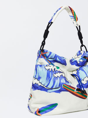 Nylon Printed Shoulder Bag