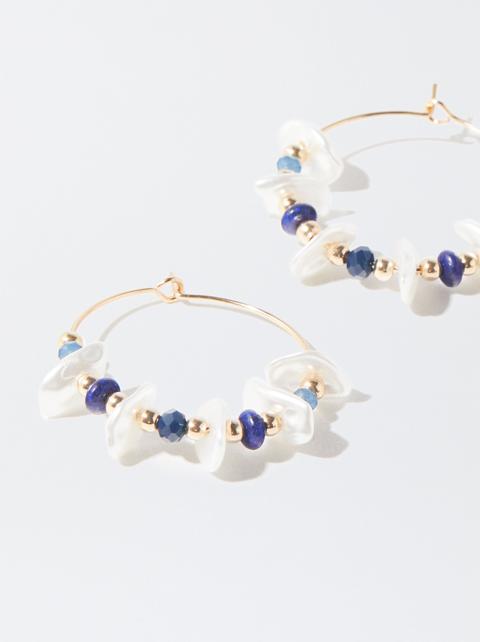 Hoop Earrings With Faux Pearls