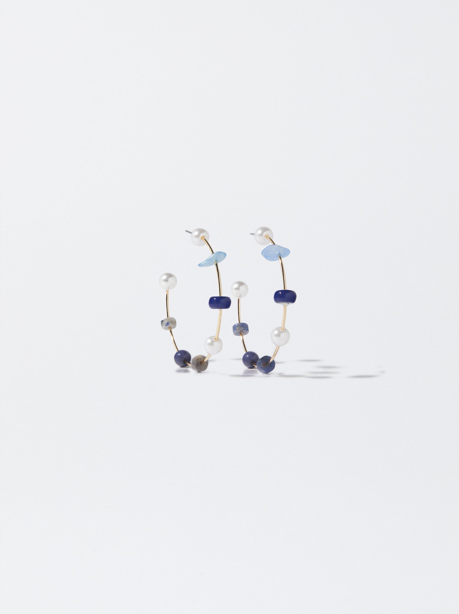 Natural Gemstone Hoop Earrings