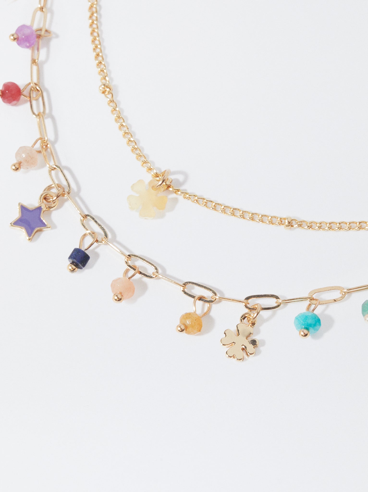 Anklet With Gemstones And Charms