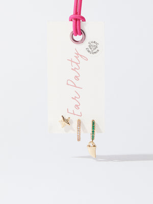 Set Of Cubic Zirconia Earrings