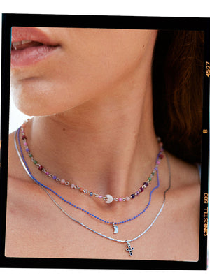 Set Of Necklaces With Gemstones And Cubic Zirconia